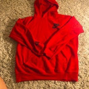 Red Nike hoodie